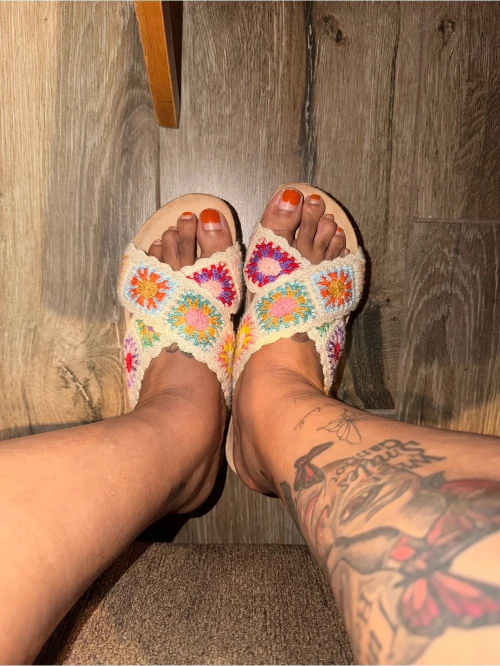Dirty Laundry Natural Crochet Multi Platform Slide Sandal